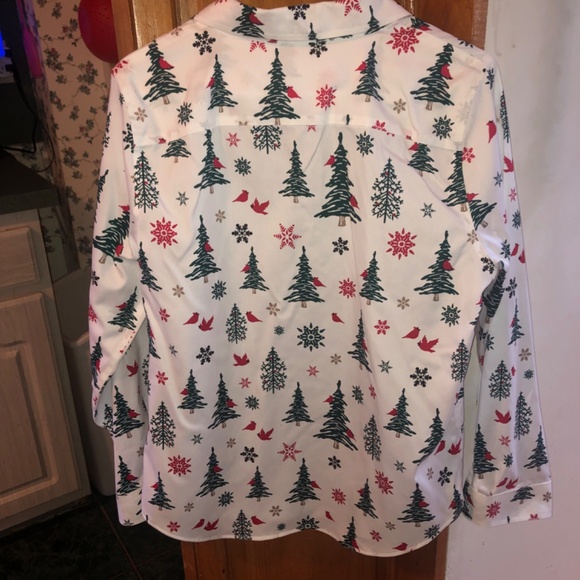Coldwater Creek Christmas button up top women's size 12 - Picture 7 of 9